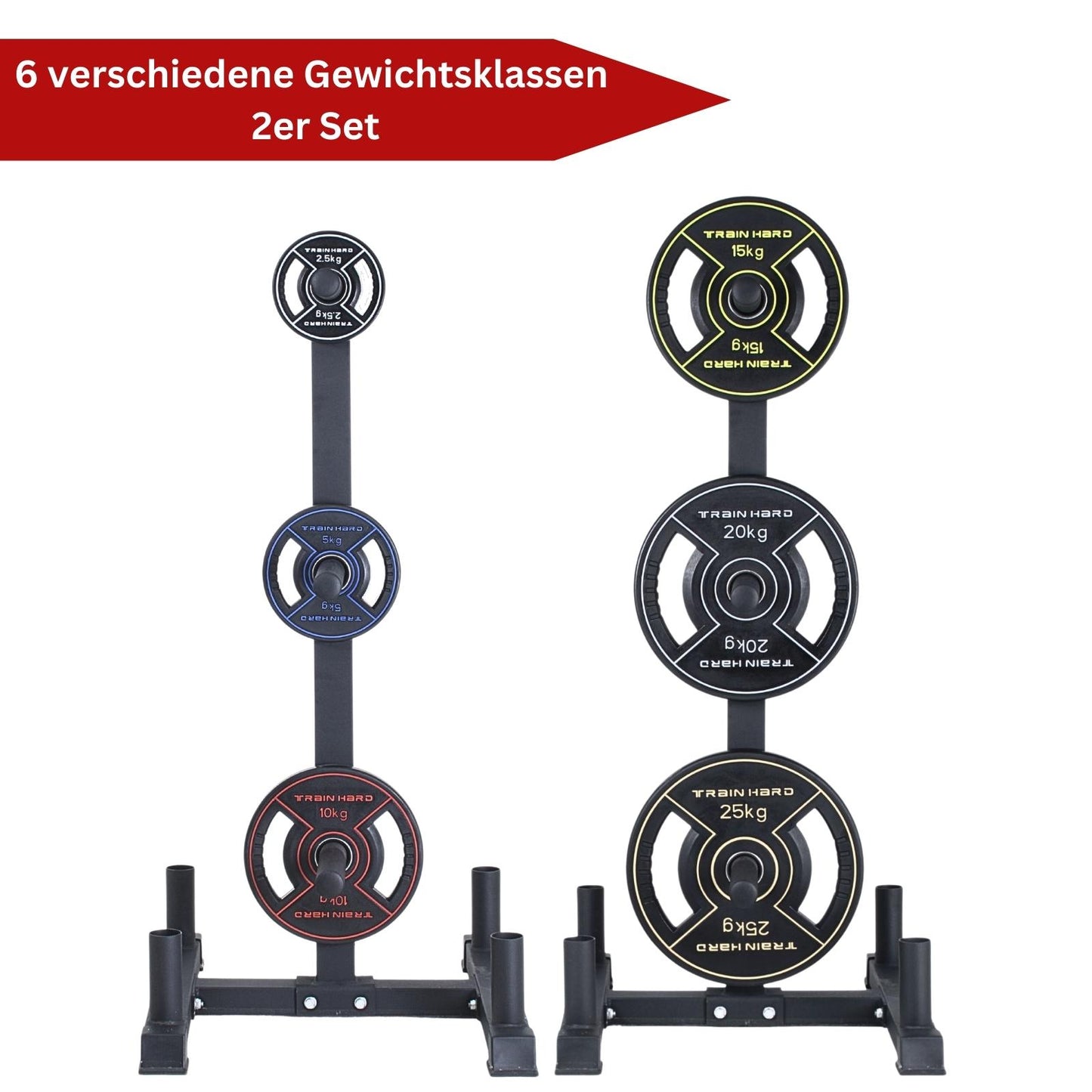 TrainHard® Olympia Hantelscheiben aus Gusseisen 50mm