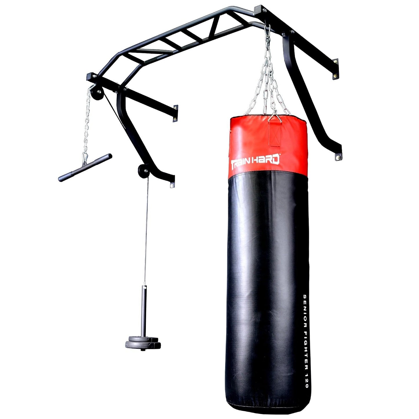 Train Hard® 1B0992XX Boxsackhalterung mit Klimmzugstange und Latzug 2