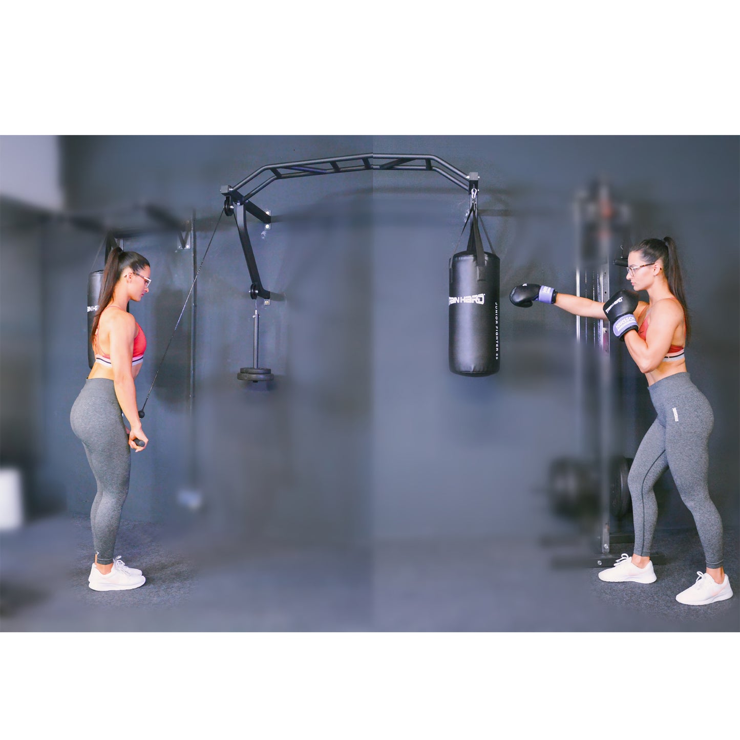 Train Hard® 1B0992XX Boxsackhalterung mit Klimmzugstange und Latzug 7