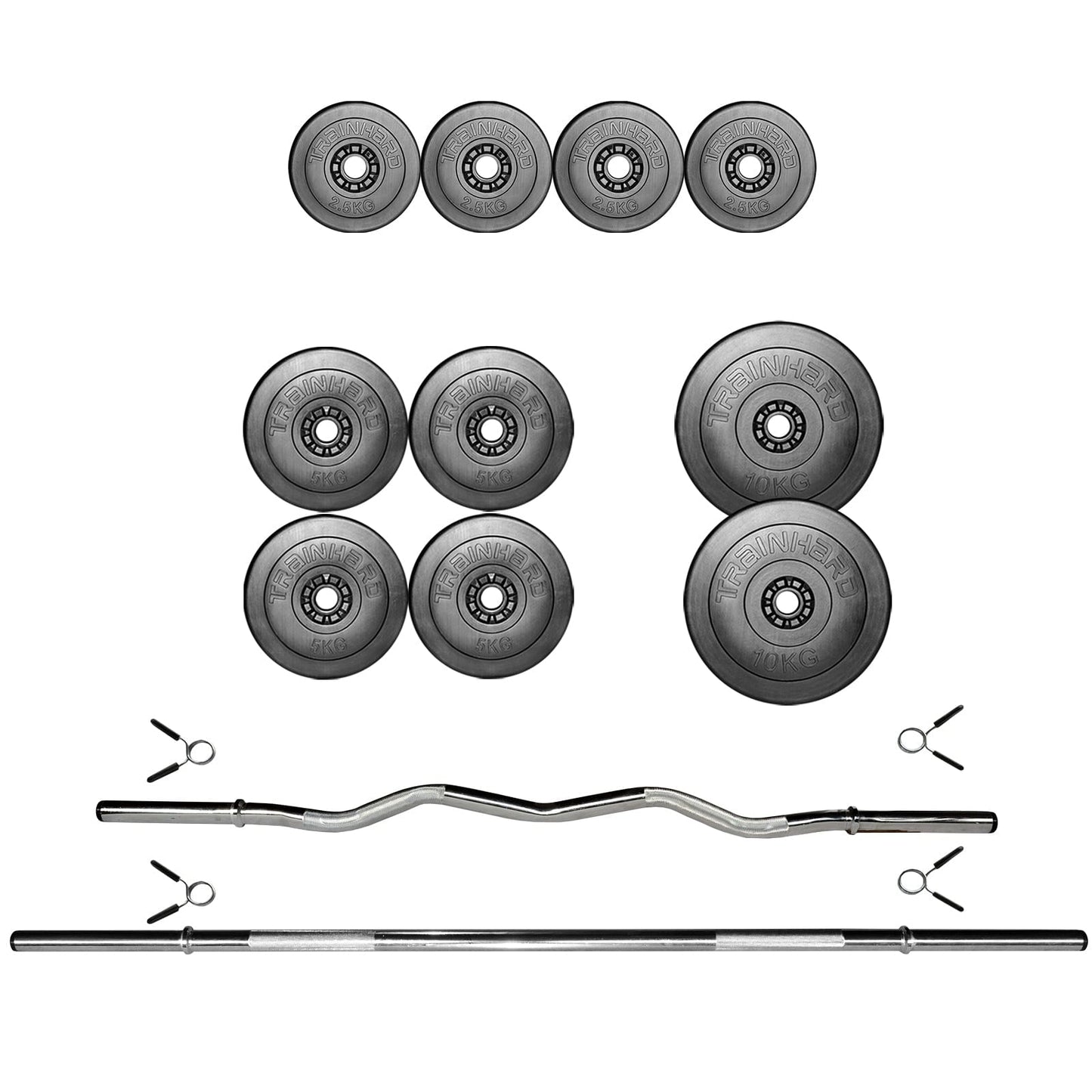 Kraftstation inkl. Latzug, Lang- und Curlhantel & 50 Kg