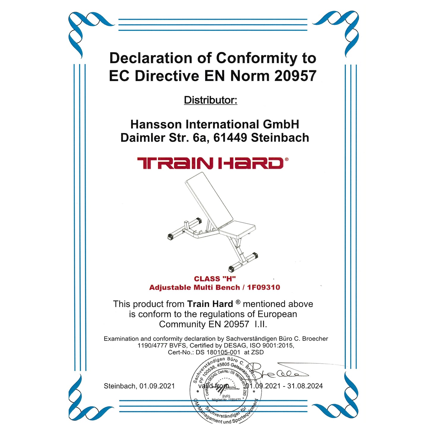 TrainHard1F09310-Zertifikat