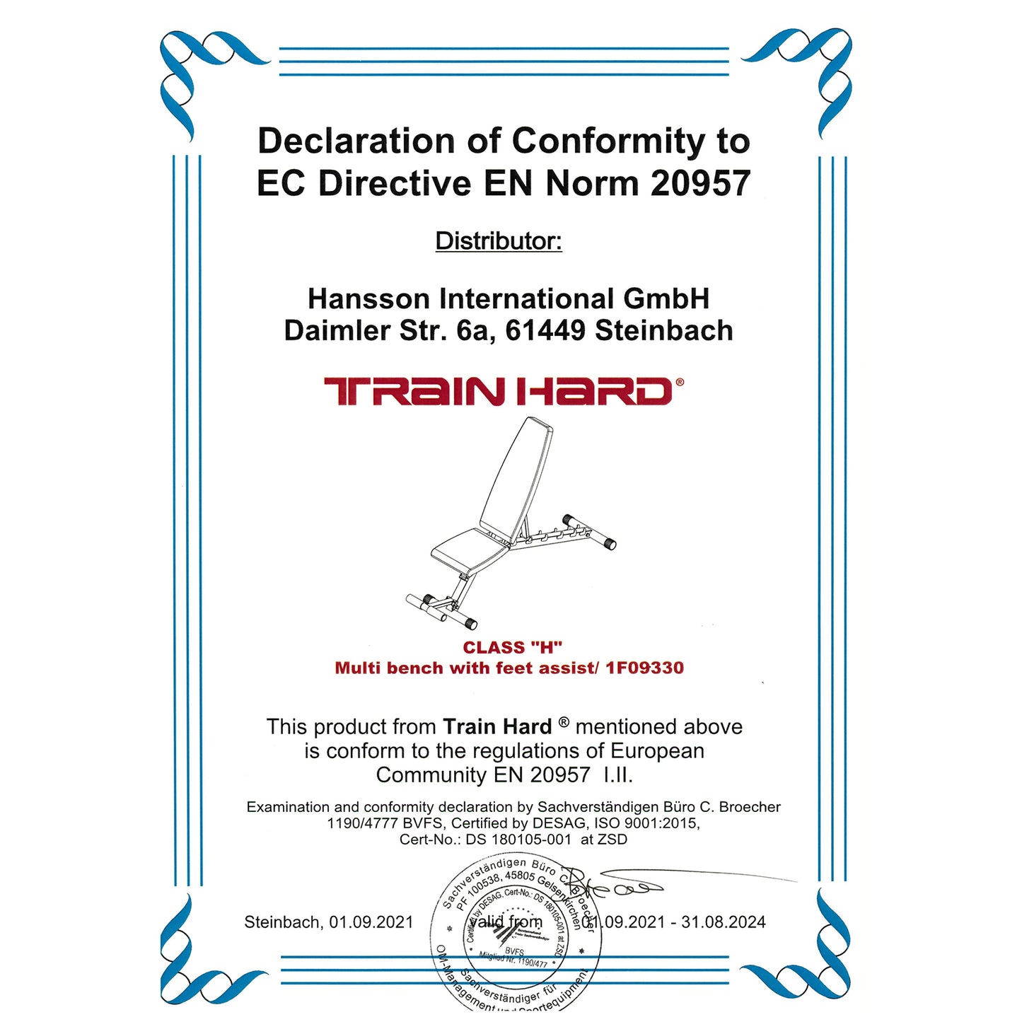 Train Hard 1F09330 Zertifikat
