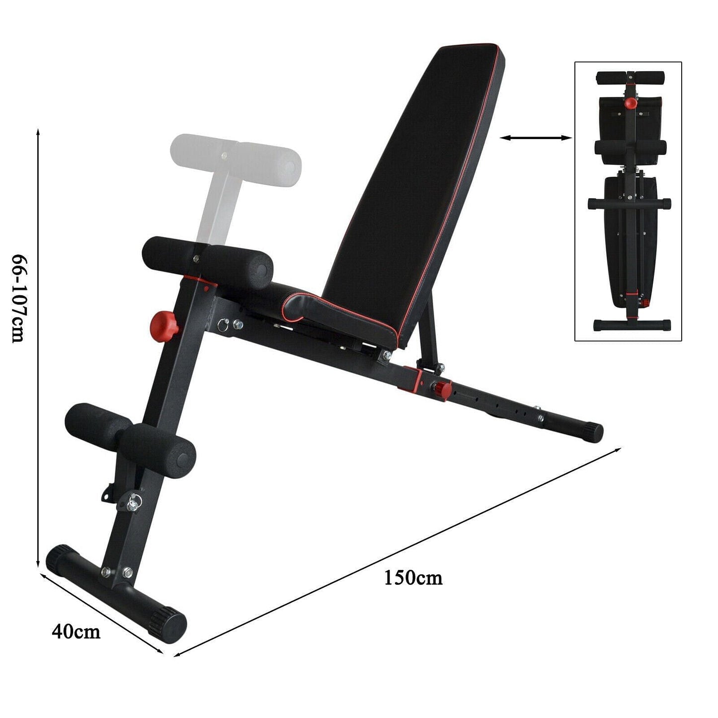 Train hard Hantelbank 1F09339 mit Maaßangabe