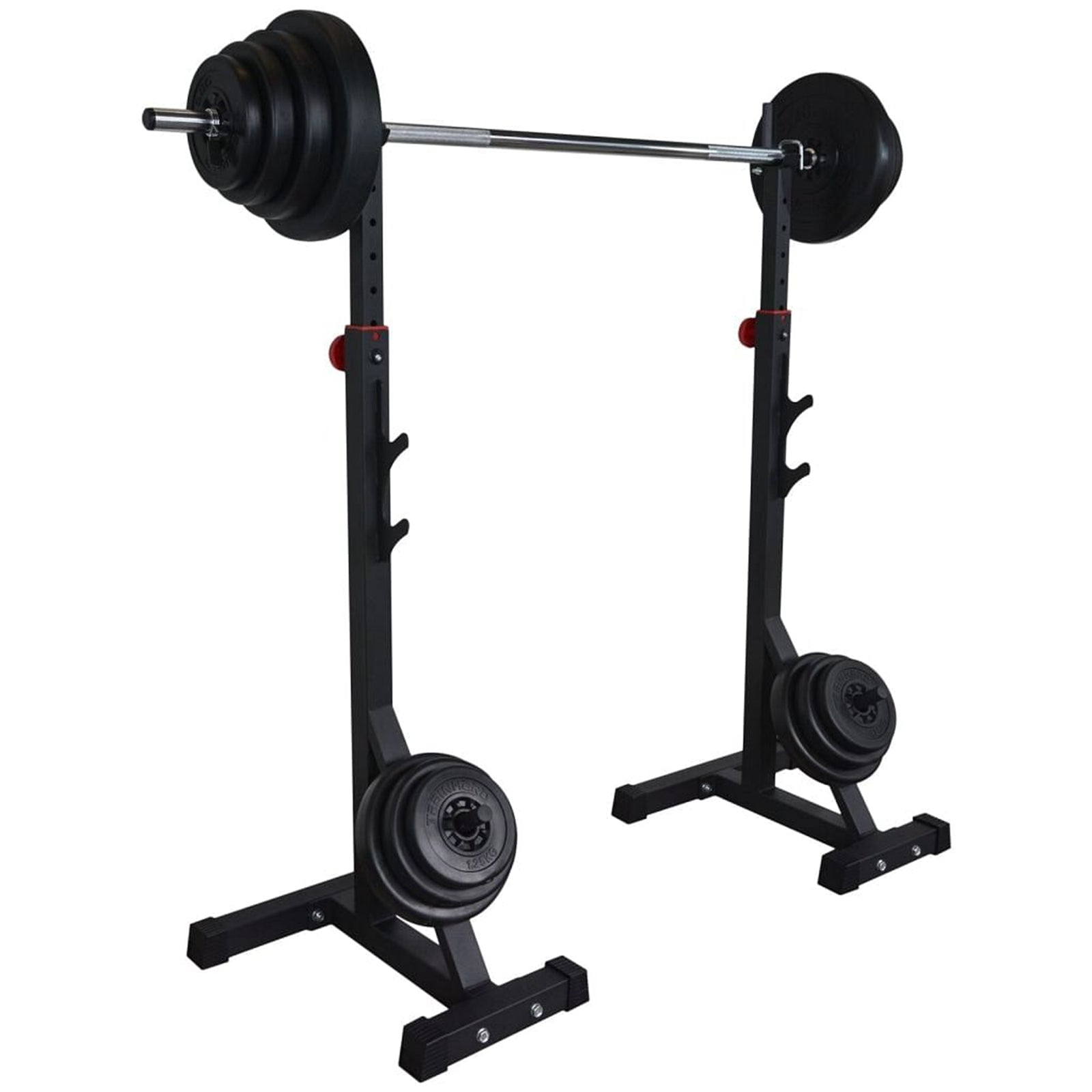 Langhantelablage Train Hard 1F09645 mit Gewichte Besipielbild