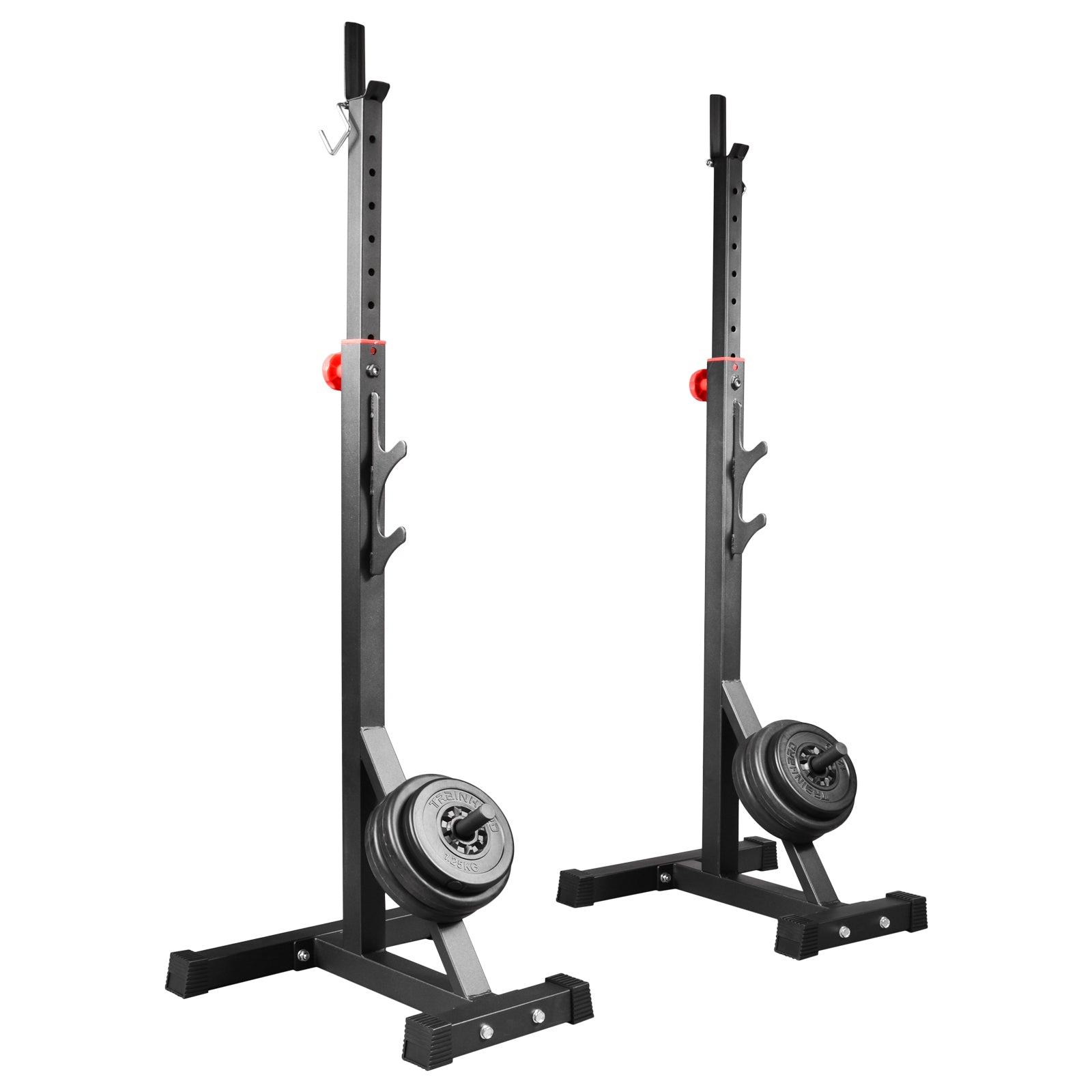 Langhantelablage Train Hard 1F09645 mit Gewichten unten Beispielbild