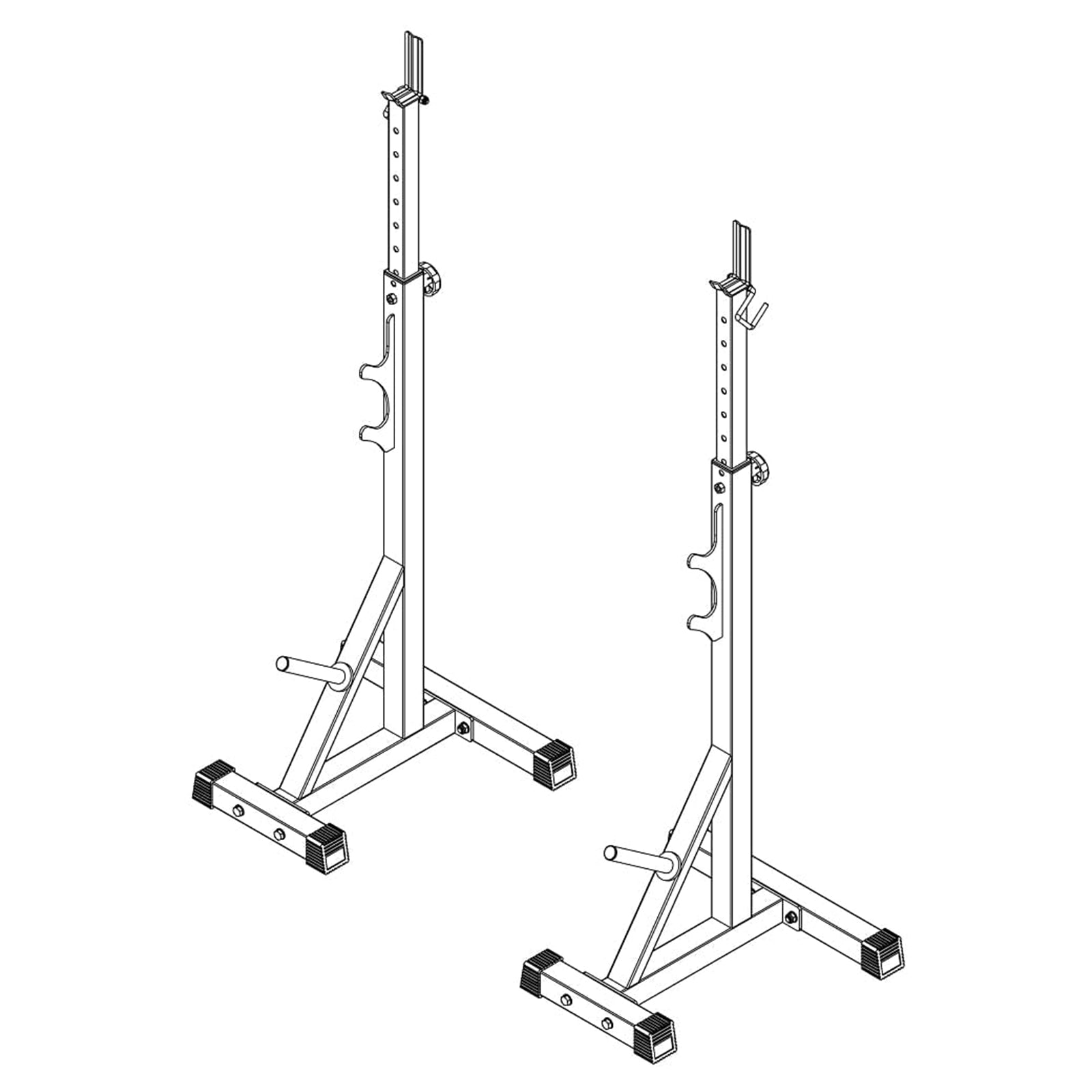 Langhantelablage Train Hard 1F09645 Skizze