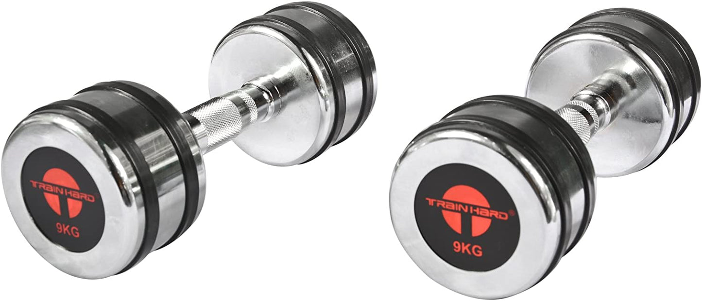 Train Hard® 1F12471P Chromhanteln Detailansicht 9 Kg