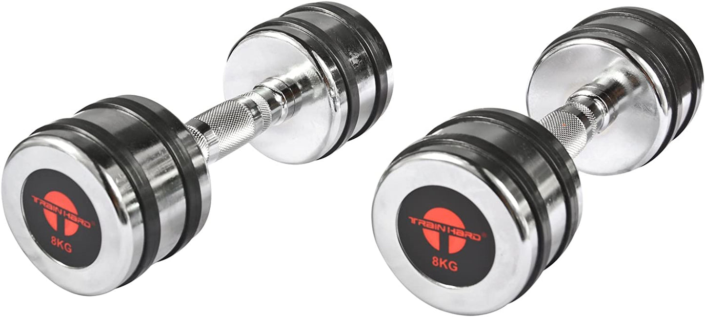 Train Hard® 1F12471P Chromhanteln Detailansicht 8 Kg
