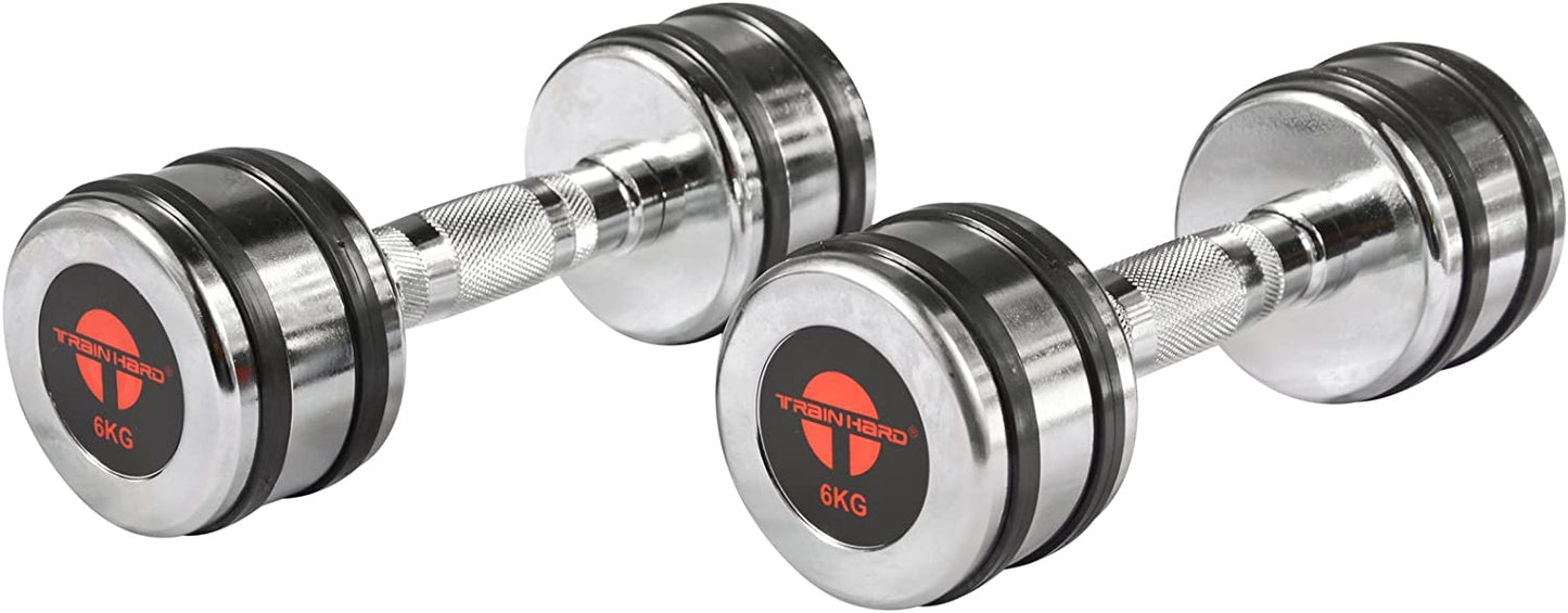 Train Hard® 1F12471P Chromhanteln Detailansicht 6 Kg