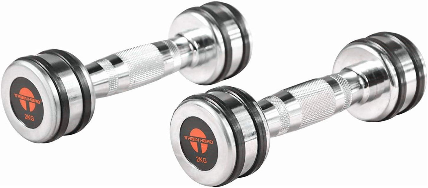 Train Hard® 1F12471P Chromhanteln Detailansicht 2 Kg