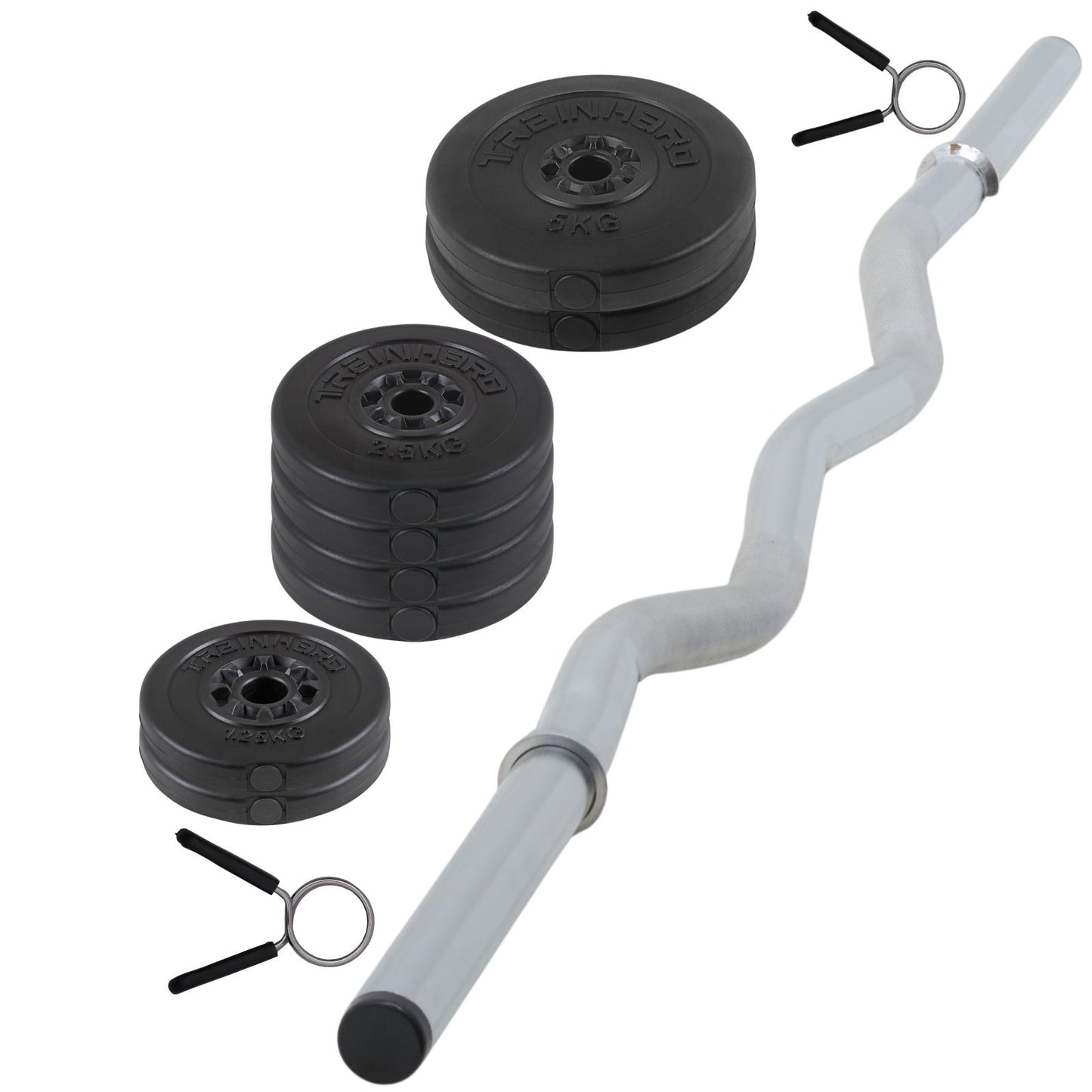 Curlhantel Set inkl. 22,5 Kg Gewichte & Verschluss