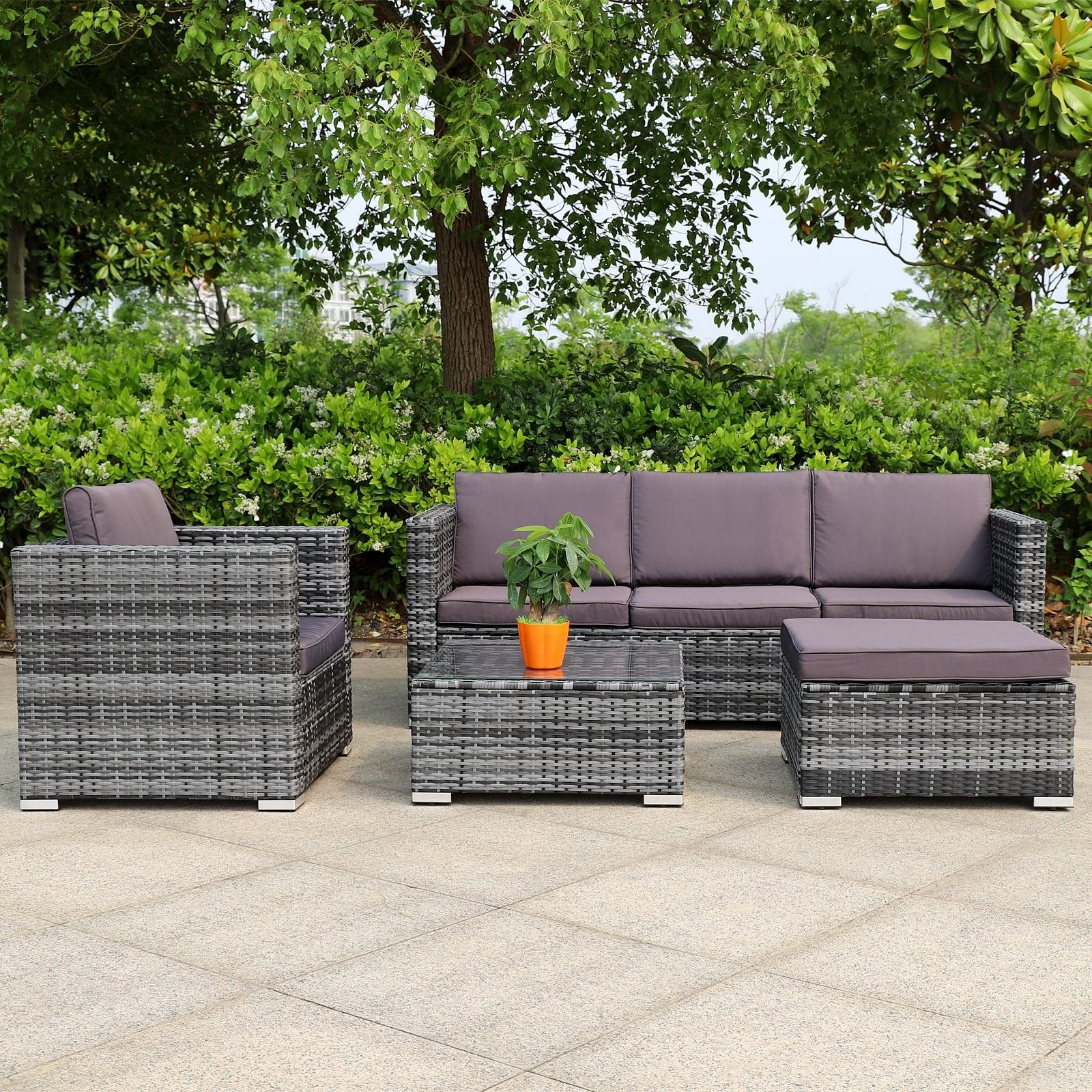 Gartenmöbel Rattanmöbel Rattan Polyrattan Lounge Gartenset Sitzgruppe 3-5 Sitze
