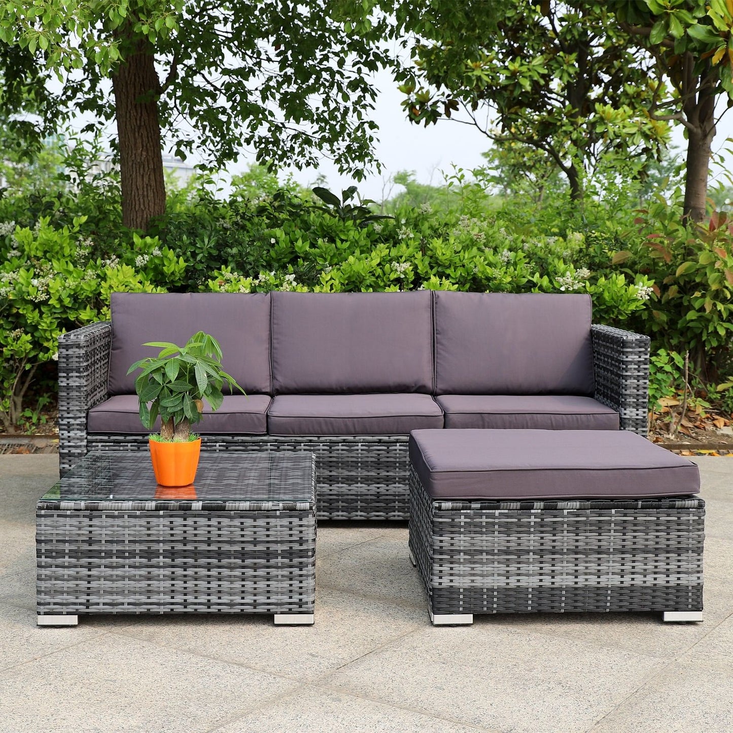 Rattan Gartenmöbel Vorderansicht