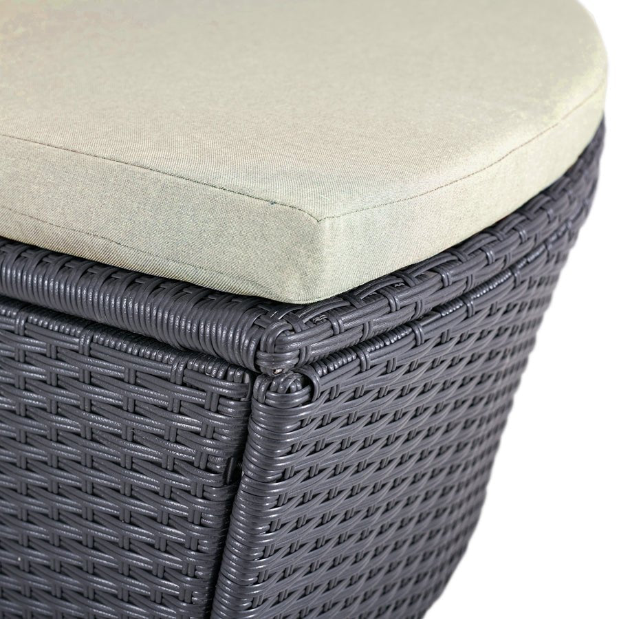 Polyrattan XL Ø 210 cm Sonneninsel mit faltbarem Sonnendach