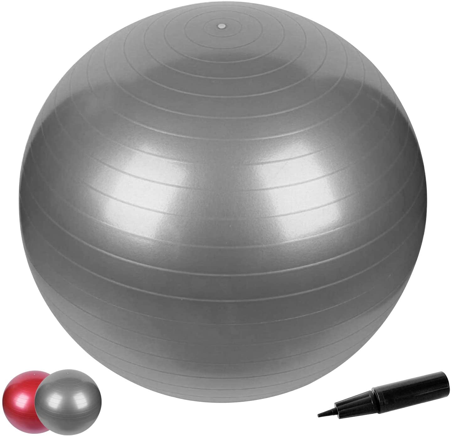 B-Ware: Gymnastikball Sitzball mit Handpumpe, 65cm, Anti-Burst belastbar bis 500kg