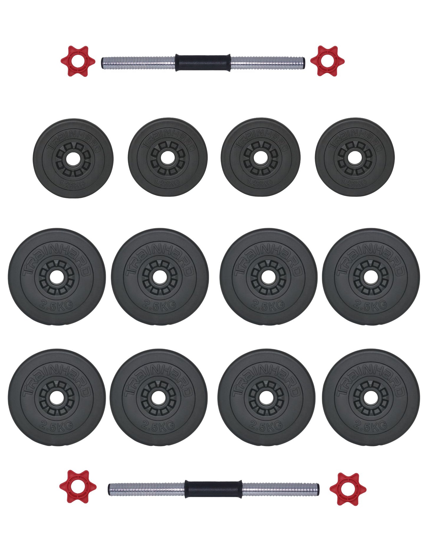 TrainHard® 25Kg bzw. 30Kg Kurzhantelset