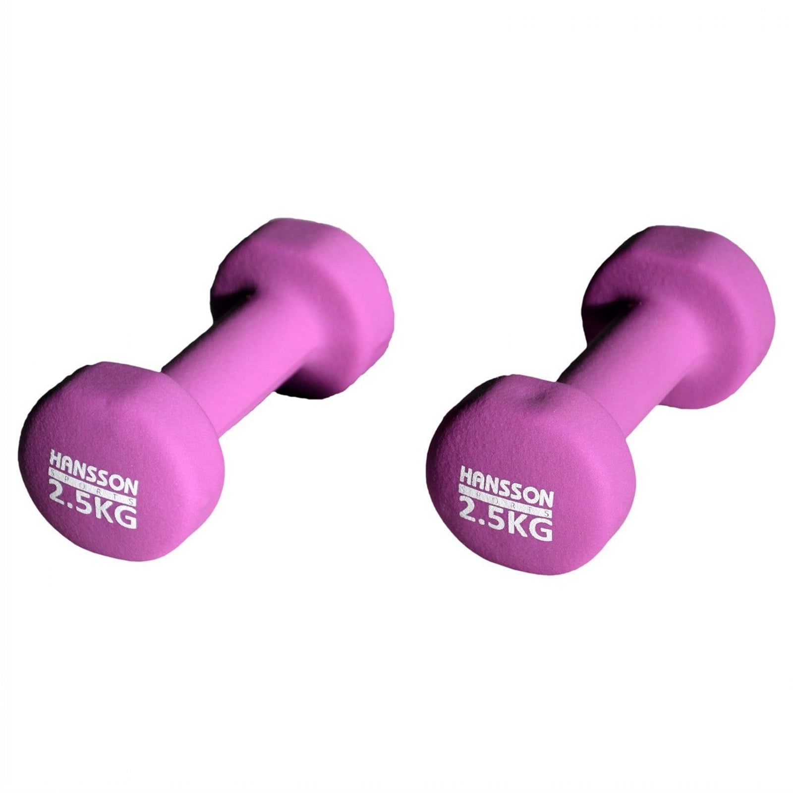 Lila Hantelset Neopren 2,5 KG