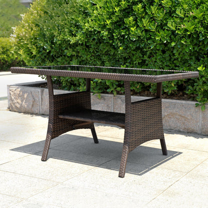 Modell Lipari Tisch mit GLasplatte