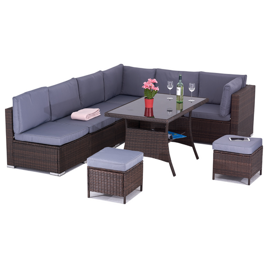 ANGEBOT: Polyrattan Gartensitzgruppe, 5-7 Personen Serie PONZA