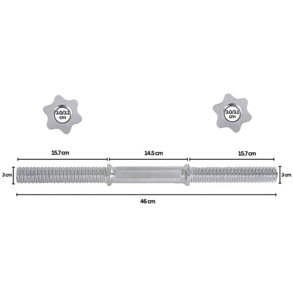 Kurzhantelstange 30 mm dick, mit Sternverschlüssen Paar