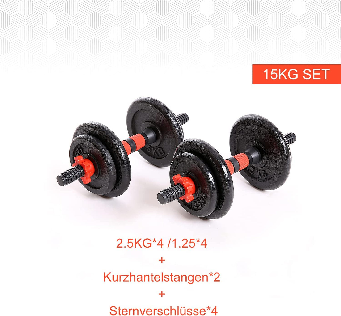 EnjoyFit® Kurzhanteln 2er Set Gusseisen 15kg