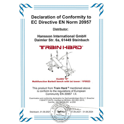 Train Hard® 1F09230B900 Kraftstation Megaset Zertifikat