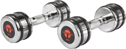 Chromhantel Kurzhantel-Set Studio Qualität mit Gummiring 1-10 kg