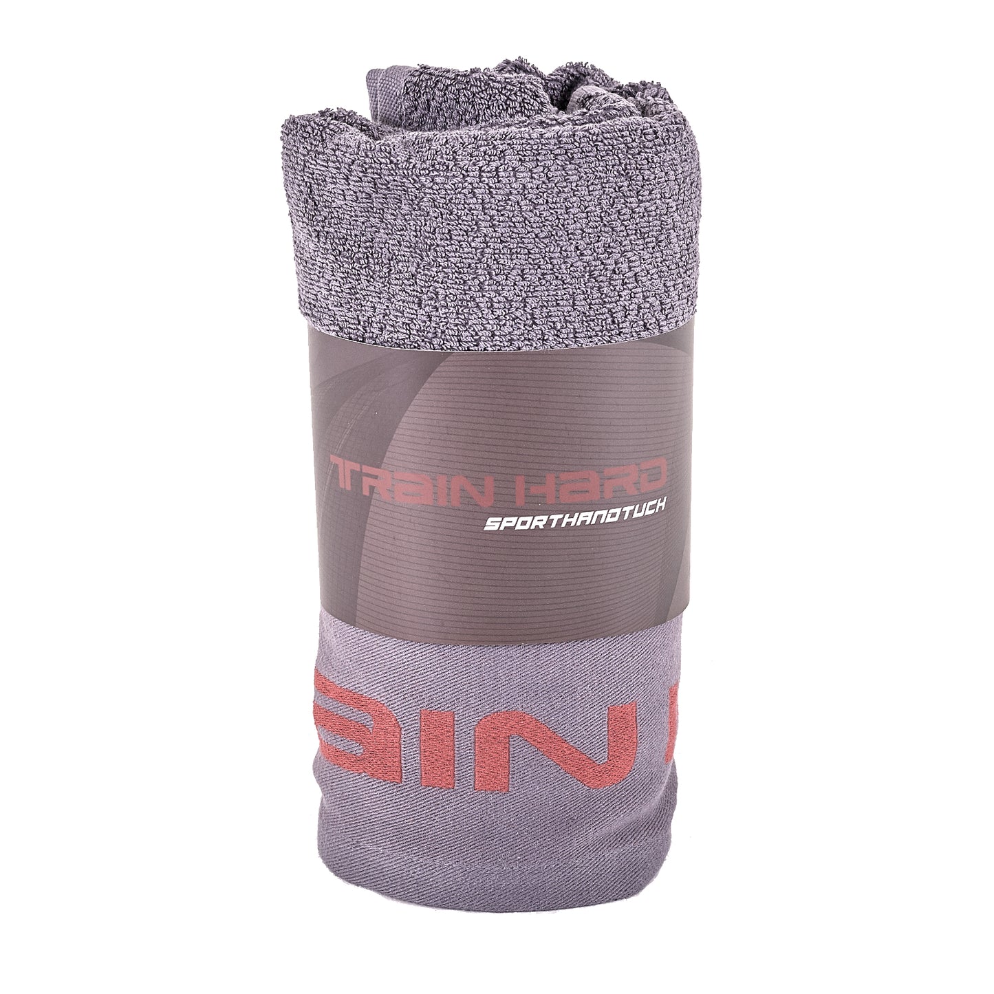 TrainHard Sporthandtuch Duschtuch mit Umschlag und Trainingsposter