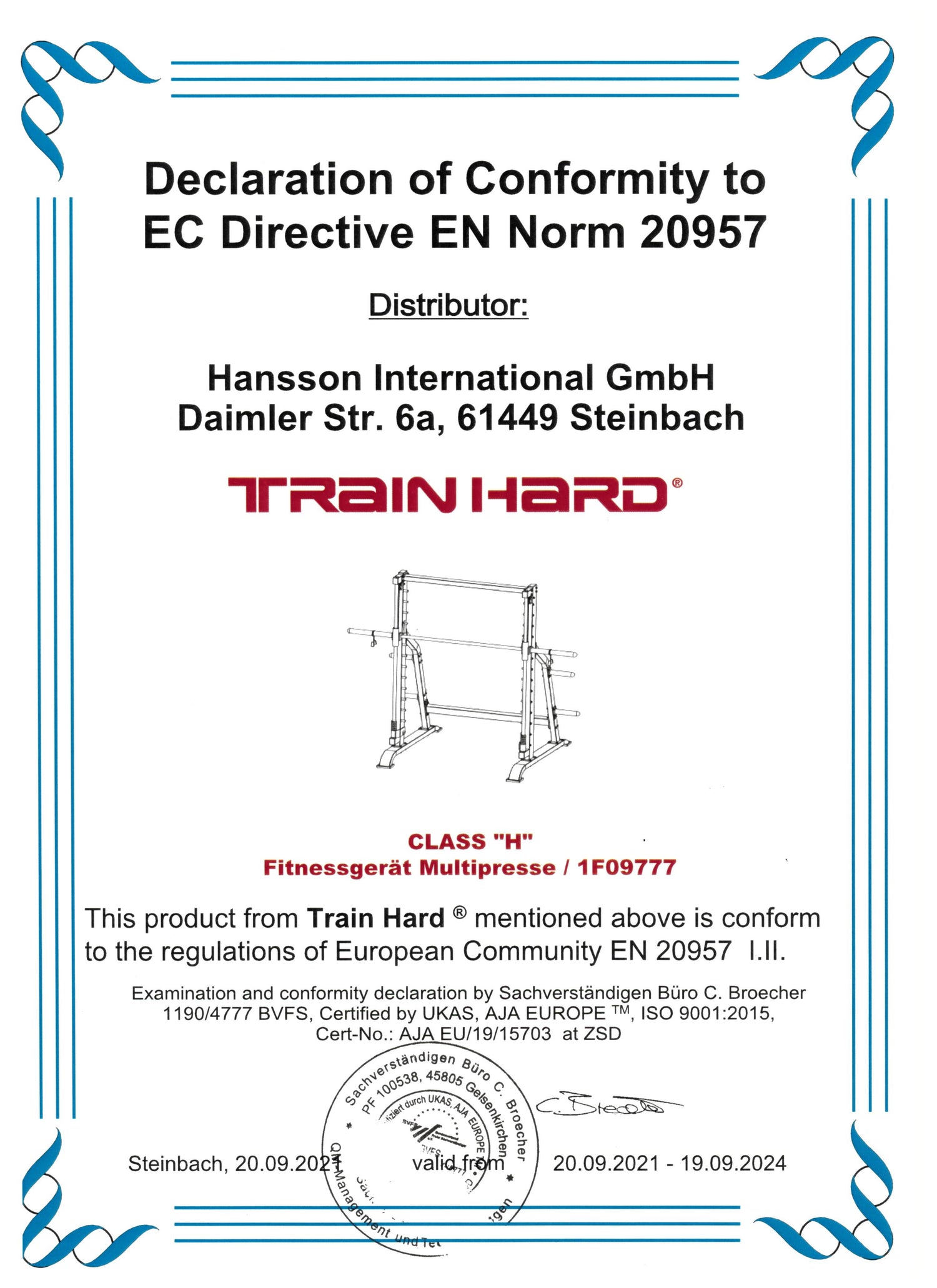 Kraftgeräte Zertifikate Train Hard®