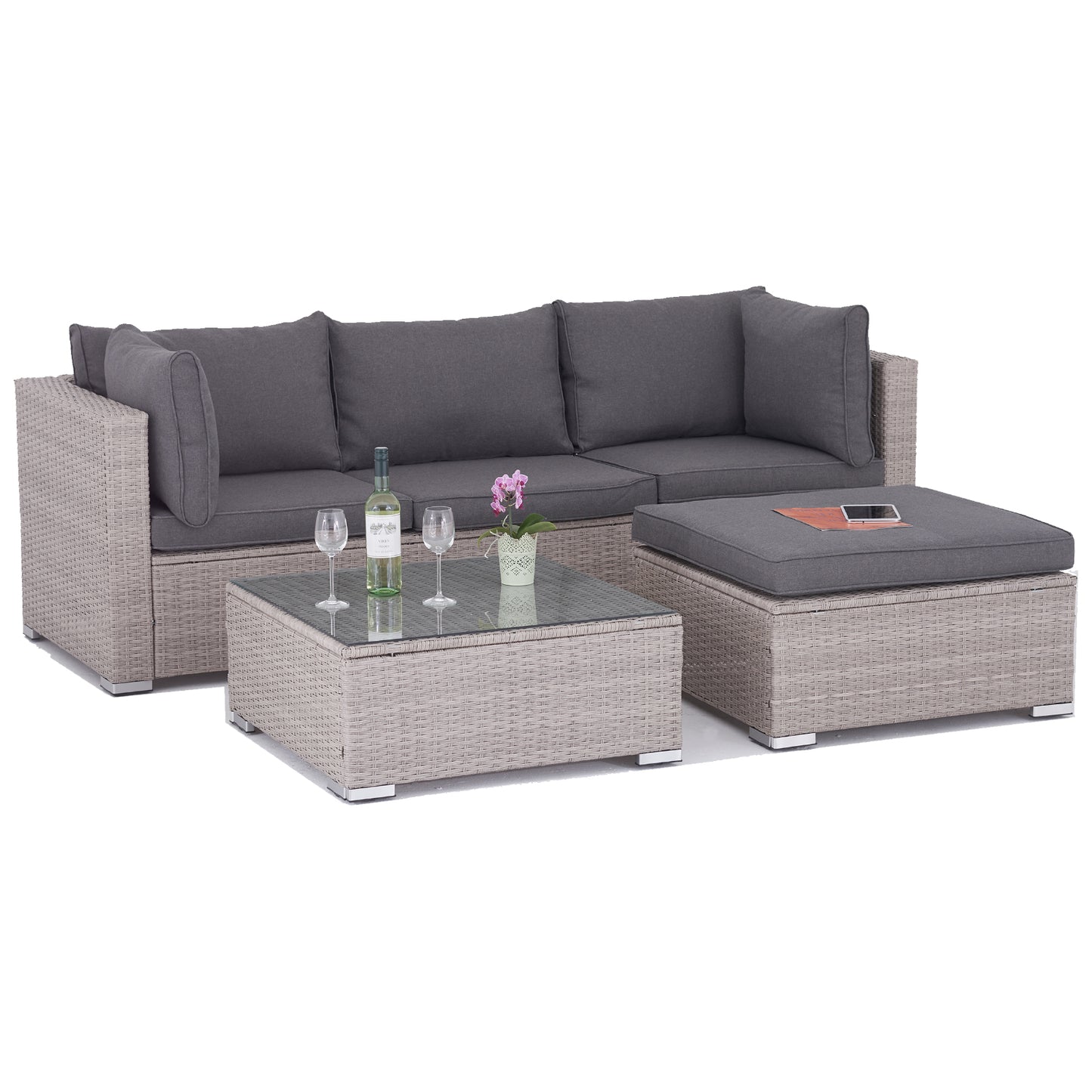 Polyrattan Garten-lounge Set Bali
