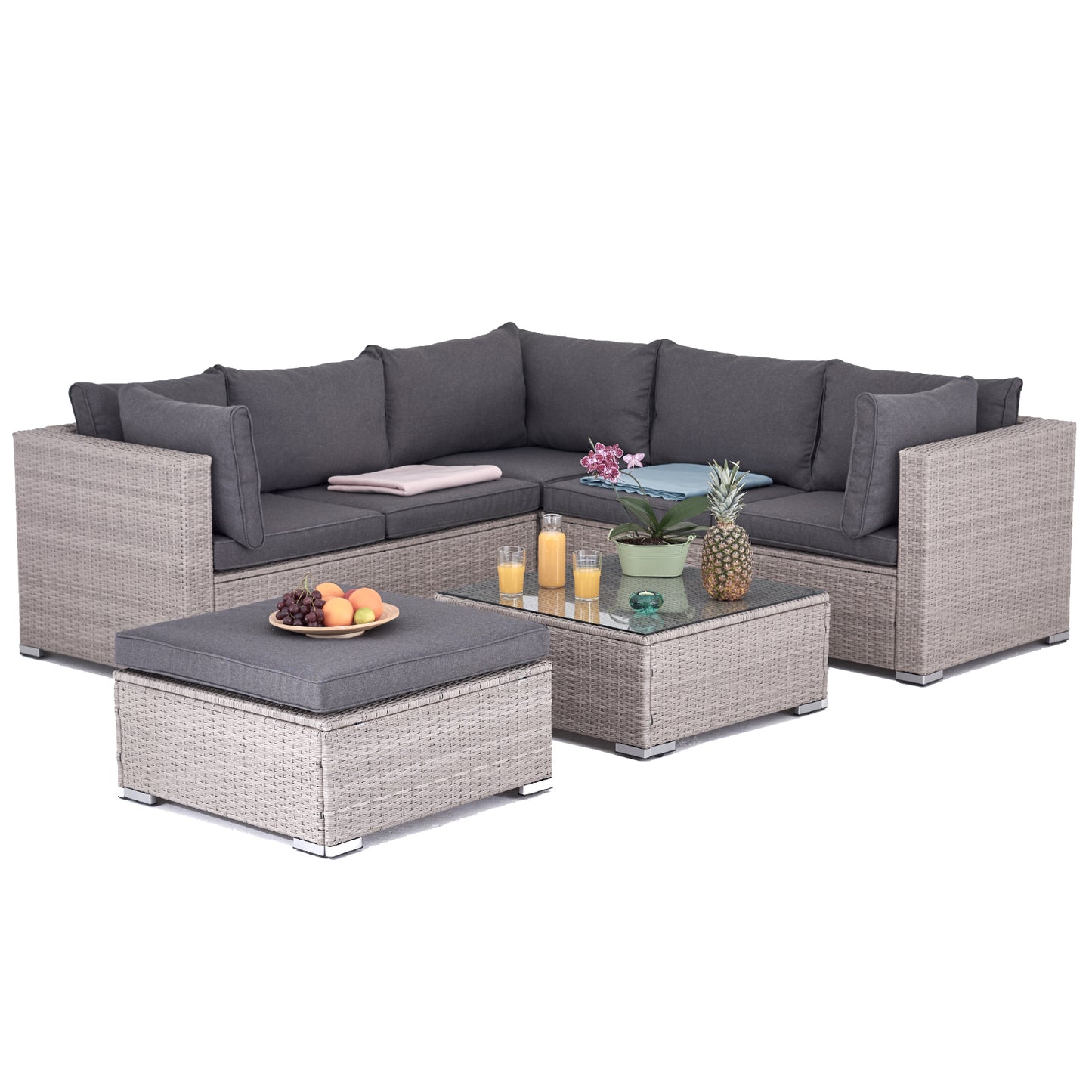 Polyrattan Garten-lounge Set Hawaii