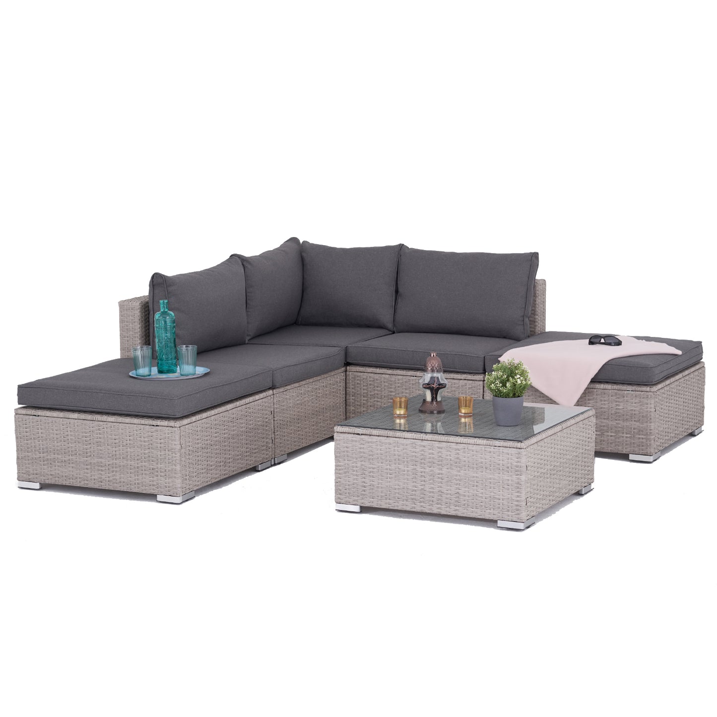 Polyrattan Garten-lounge Set Sylt