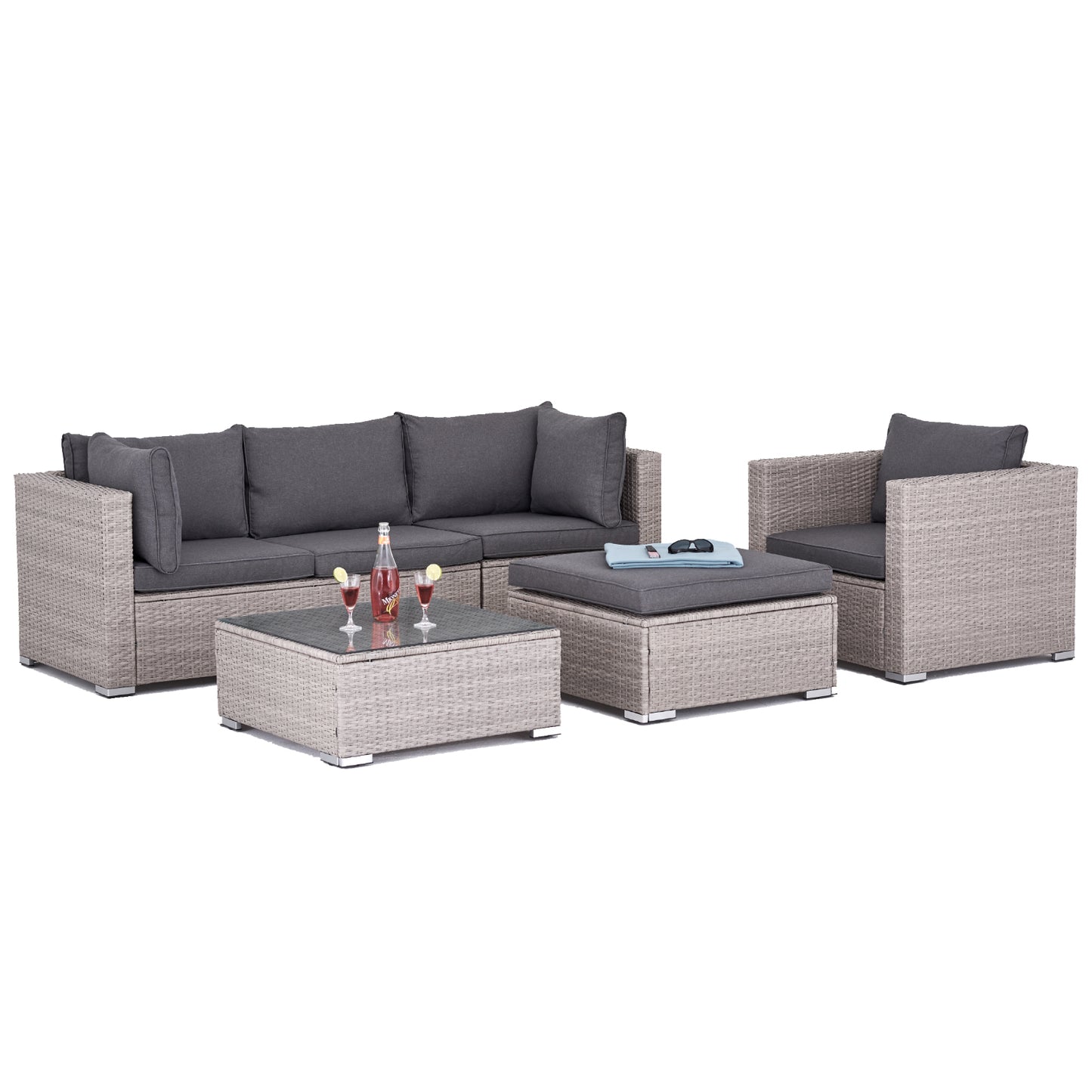 Polyrattan Garten-lounge Set Ibiza
