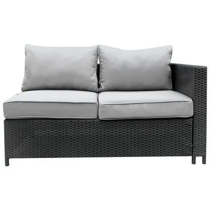 Vormontierte Polyrattan Lounge Sitzgruppen-Garnitur, 4 Sitze, inkl. Kissenbox und Kaffeetisch