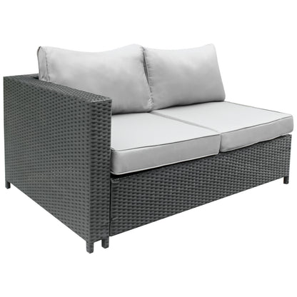 Vormontierte Polyrattan Lounge Sitzgruppen-Garnitur, 4 Sitze, inkl. Kissenbox und Kaffeetisch