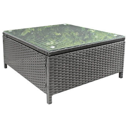 Vormontierte Polyrattan Lounge Sitzgruppen-Garnitur, 4 Sitze, inkl. Kissenbox und Kaffeetisch
