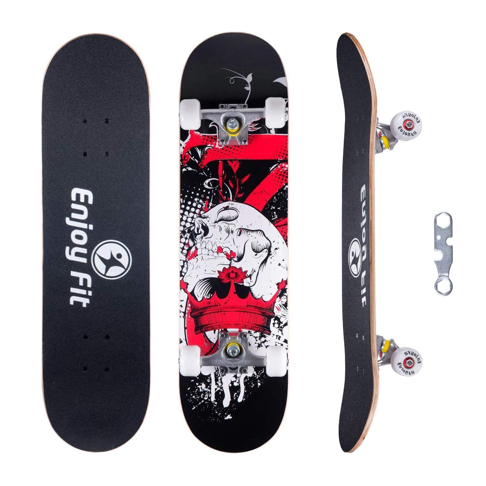 CLYCTIP Skateboard Pour Les Débutants, 80 X 20 Cm Complete Skateboard 8 Plis Double Kick Concave Planche De Roulements Abec 11 Et Anti Derapant Roues Pu Skate Pour Jeunes Et Adultes CLYCTIP Skateboard Pour Les Débutants, 80 X 20 Cm Complete Skateboard 8 Plis Double Kick Concave Planche De Roulements Abec 11 Et Anti Derapant Roues Pu Skate Pour Jeunes Et Adultes