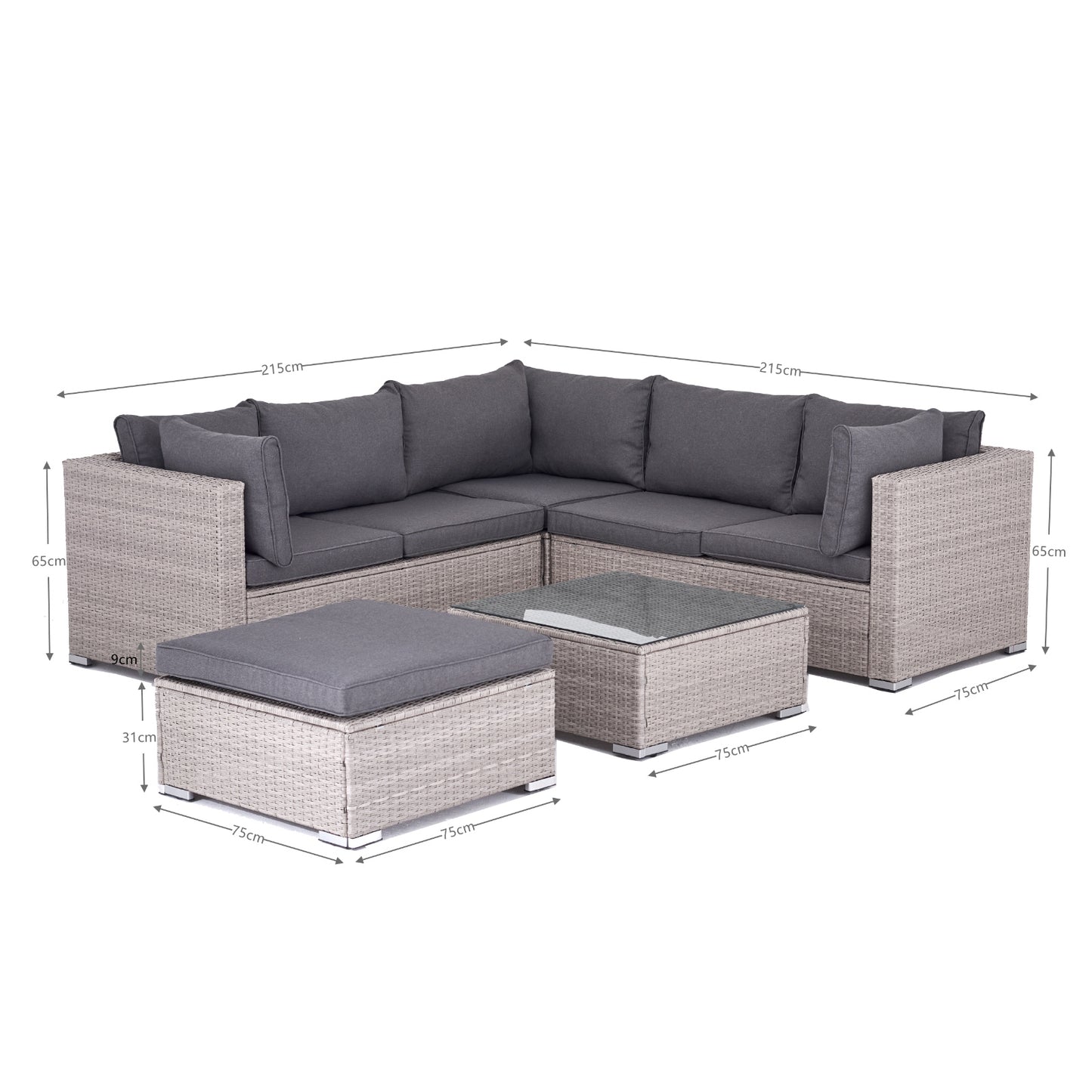 Polyrattan Garten-lounge Set Hawaii