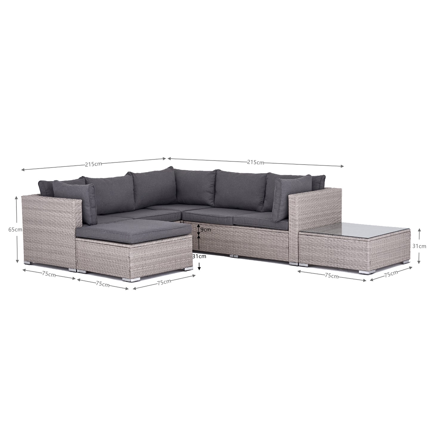 Polyrattan Garten-lounge Set Hawaii