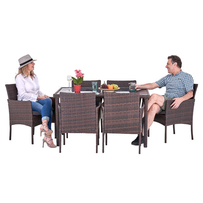 7-teiliges Polyrattan Gartenmöbel Set