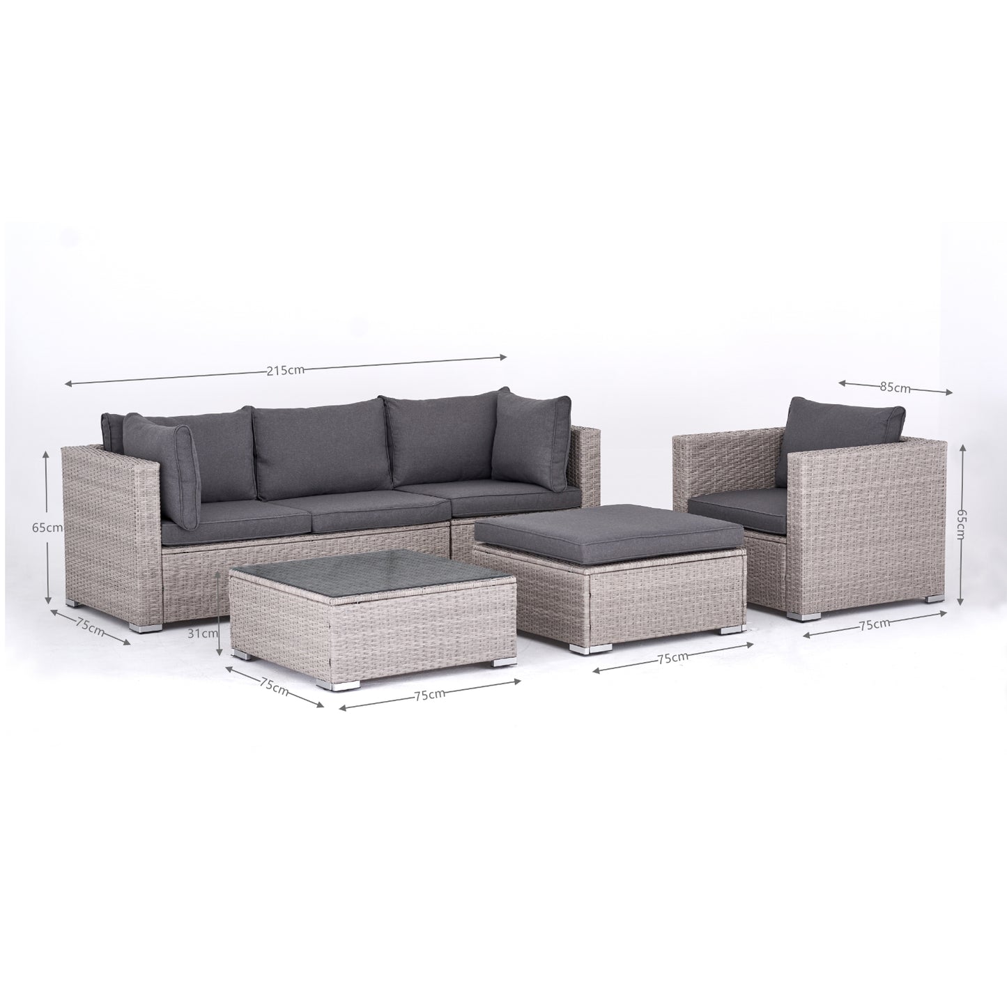 Polyrattan Garten-lounge Set Ibiza
