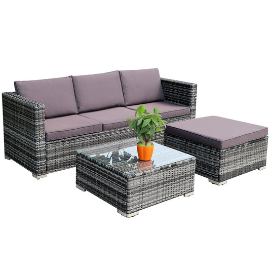 CALMALUX® Polyrattan Rattan Lounge Set 