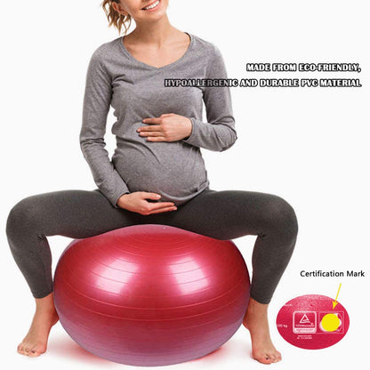 B-Ware: Gymnastikball Sitzball mit Handpumpe, 65cm, Anti-Burst belastbar bis 500kg