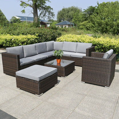 Polyrattan Lounge Sitzgruppe für 7-8 Personen im Set